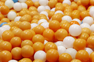 Plastic balls at kindergarten playground, Selective Focus