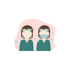 Obraz premium Avatars wearing masks for protection