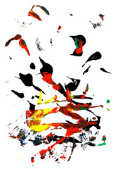 Explosion of paint drops, Color ink textures for digital art.