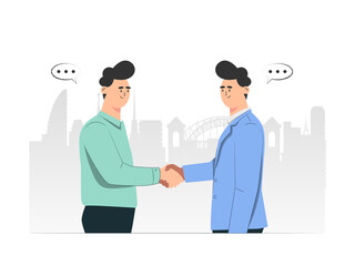 Partnership concept illustration. Cartoon flat vector illustration isolated on a white background