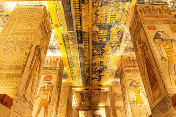 Fototapeta na wymiar Tomb of Rameses V and VI in Luxor