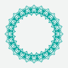 Decorative line art frame for design template. Elegant vector element Eastern style, place for text. Golden outline floral border. Lace illustration for invitations and greeting cards