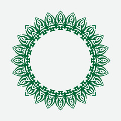 Decorative line art frame for design template. Elegant vector element Eastern style, place for text. Golden outline floral border. Lace illustration for invitations and greeting cards