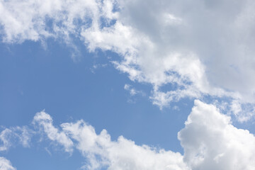 White clouds and blue sky on a sunny day in Malaysia