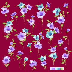 Beautiful flower illustration material collection,