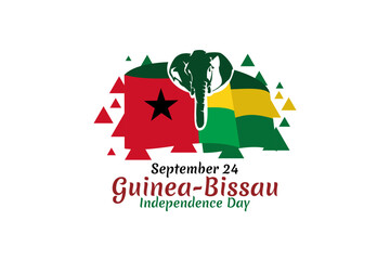 September 24, Happy Guinea-Bissau Independence Day Vector illustration. Suitable for greeting card, poster and banner.