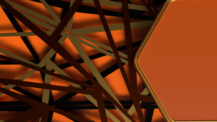 3D render wallpaper abstract hexagon Orange for logo