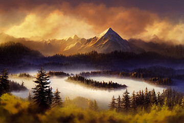 sunrise in the mountains