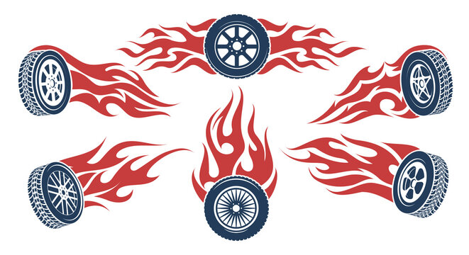 Wheels speeding flame