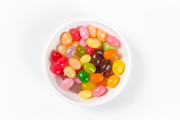 A Pile of  assorted colorful  Candy  Isolated on White Background