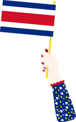 Obraz premium Costa Rica flag hand drawn,Costa Rican colon hand drawn