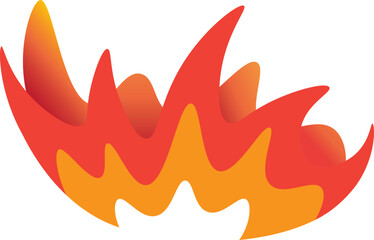 Fire flames on a white background.