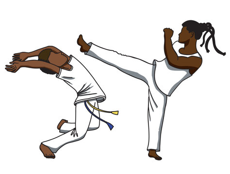 Mulher Brasileira Que Joga Capoeira Ilustração do Vetor