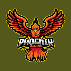 phoenix mascot logo gaming vector illustration