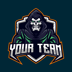 skull mascot logo gaming illustration vector