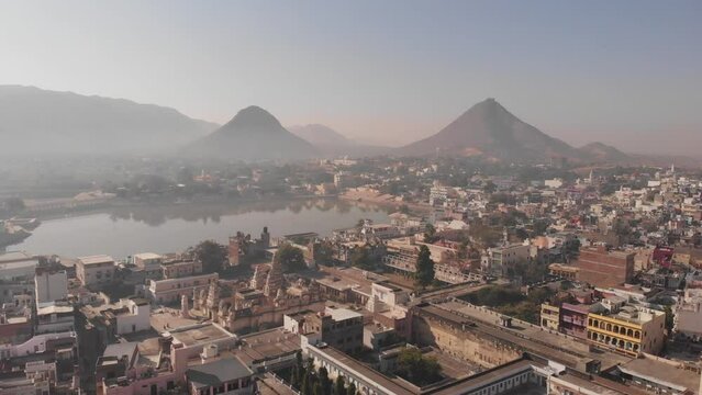 Pushkar Lake aerial view