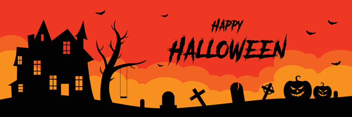 Happy Halloween Scary Banner