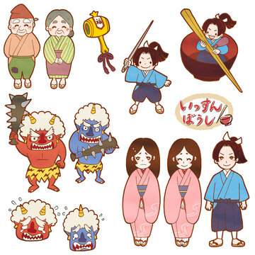 一寸法師と赤鬼　　にほん昔話・お伽話・童話　　ハンドメイド 一寸法師 Images – Browse 130 Stock Photos, Vectors, and Video