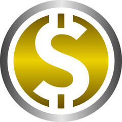 Bitcoin letters with gold and silver color concept. Will be more great on black background.