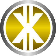 Bitcoin letters with gold and silver color concept. Will be more great on black background.