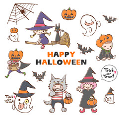 子どものハロウィンイラストセット