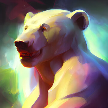 Oso polar enfadado, agresivo