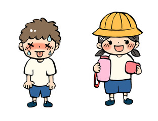 子どもの熱中症予防イラスト