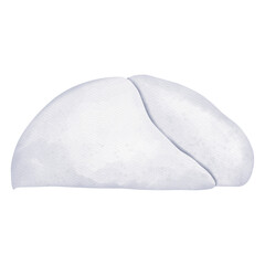 Watercolor snow cap, Digital paint watercolor illustration