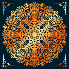 Luxury mandala background with golden decoration