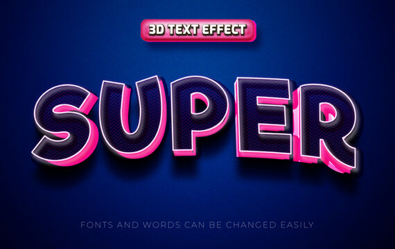 Super Blue 3d Editable Text Effect Style