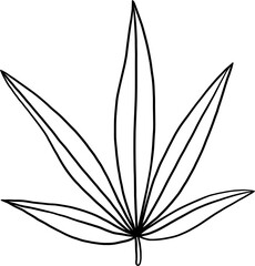 simplicity cannabis leaf freehand drawing flat design.