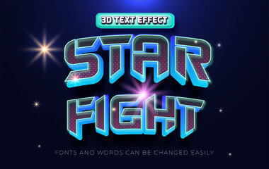 Star fight 3d editable text effect style