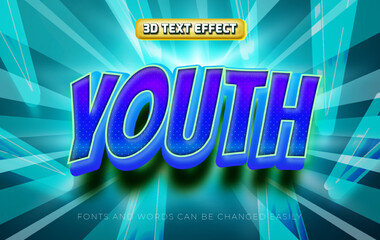 Youth 3d editable text effect style