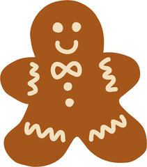 doodle freehand sketch drawing of ginger bread cookie.