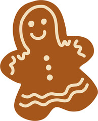 doodle freehand sketch drawing of ginger bread cookie.