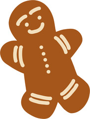 doodle freehand sketch drawing of ginger bread cookie.