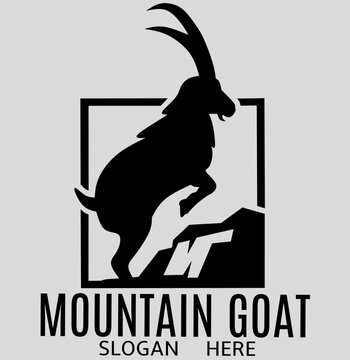 mountain goat logo vector design