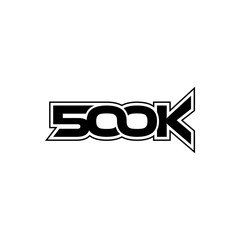 Thank you for 500k follower, icon or logo isolated sign symbol design vector illustration high quality black style