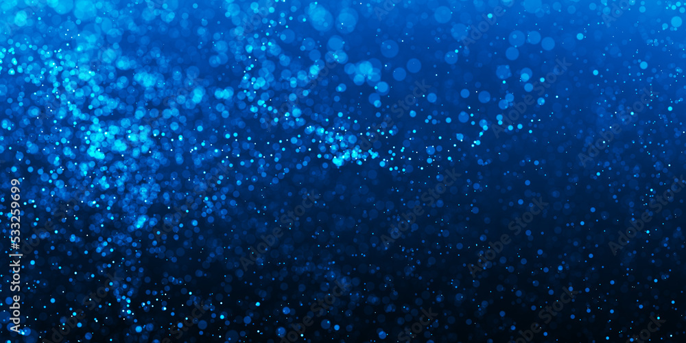 Poster abstract particle background. blue dots background. dust particles. abstract background with blue pa