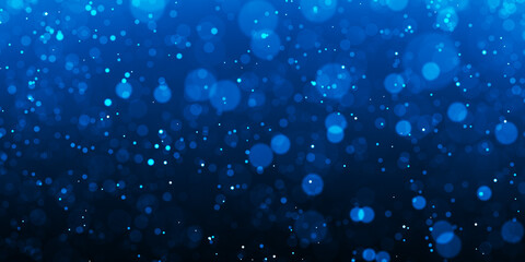 Abstract particle background. Blue dots background. Dust particles. abstract background with blue particles on black. Glowing magical lights, sparkling glittering effect.