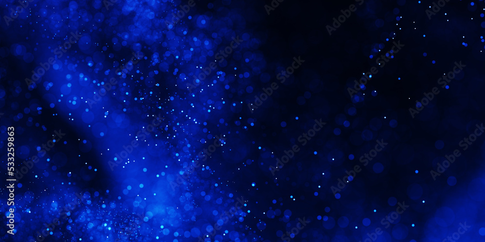 Poster abstract particle background. blue dots background. dust particles. abstract background with blue pa