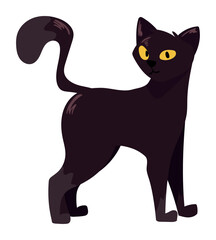 black cat mascot standing