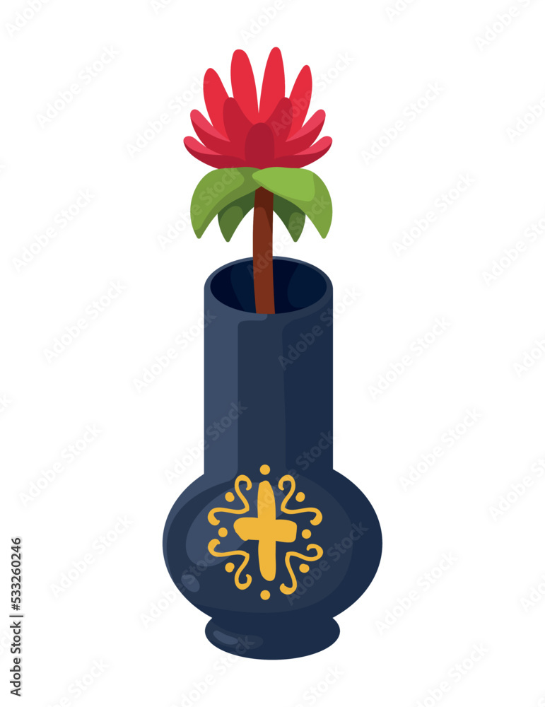 Poster mexican flower in vase