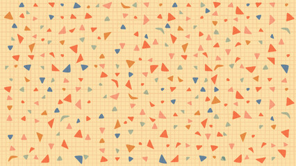 Triangles geometric shape pattern on line paper background. Vector illustration