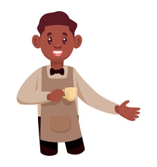 barista with coffee cup