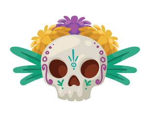 skull with flowers mexican