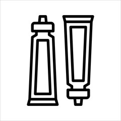 Glue stick black outline icon vector