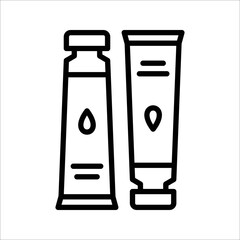 Paint tube black outline icon vector