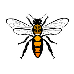 Illustration vector graphic of tribal art design bee