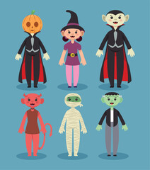 people with halloween costumes